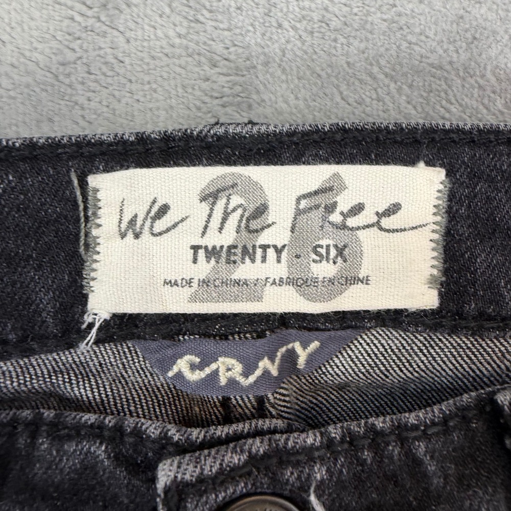 We The‎ Free Free People Skinny Jeans Women's Size 26 Black Button Fly Denim - Picture 4 of 7